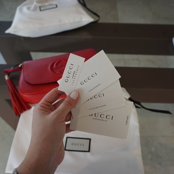 Gucci Soho Tassel Red Leather Cross Body Bag - Picture 7 of 9